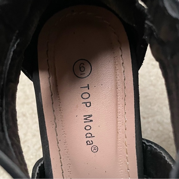Top Moda Black Wedge Heels - Picture 4 of 4